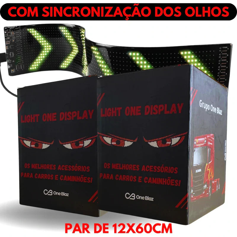 Tela Flexível de LED para Carros e Caminhões - Display Digital com Controle via App Light One 🔥ÚLTIMAS UNIDADES🔥
