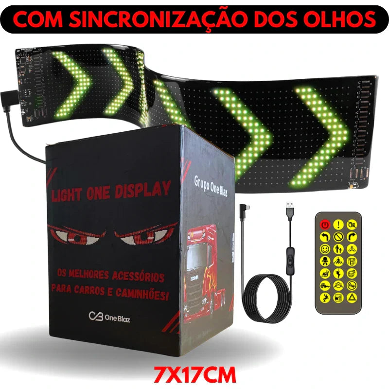 Tela Flexível de LED para Carros e Caminhões - Display Digital com Controle via App Light One 🔥ÚLTIMAS UNIDADES🔥